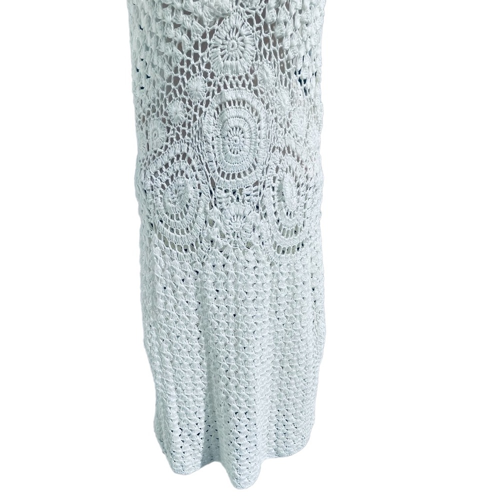 ✌🏻sold✌🏻FLOOK. Crochet Boho Cover Up Dress Size Medium Short Mini - Picture 9 of 15